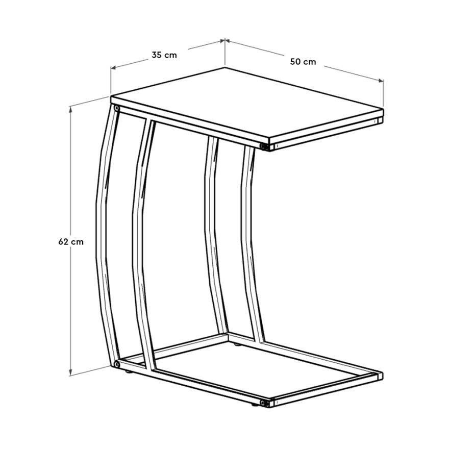 Profile C Sehpa - Mermer Desenli 50x62x35 cm (GxYxD) - 8