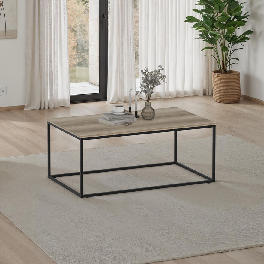 Profile Dikdörtgen Orta Sehpa - Açık Ceviz (Tori) 100x42x60 cm (GxYxD) - 1