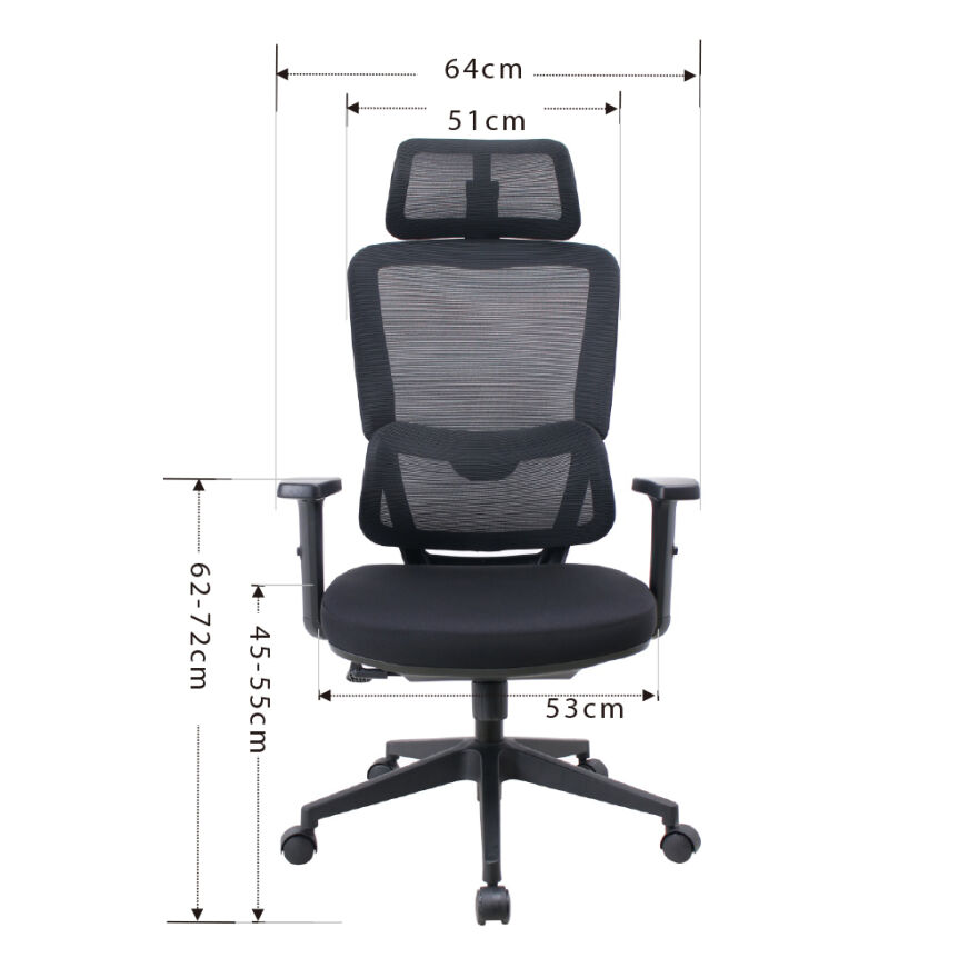 Reflex Full Ergonomic Yönetici ve Çalışma Koltuğu File Kumaş - Siyah 64x123-133x65 cm - 7
