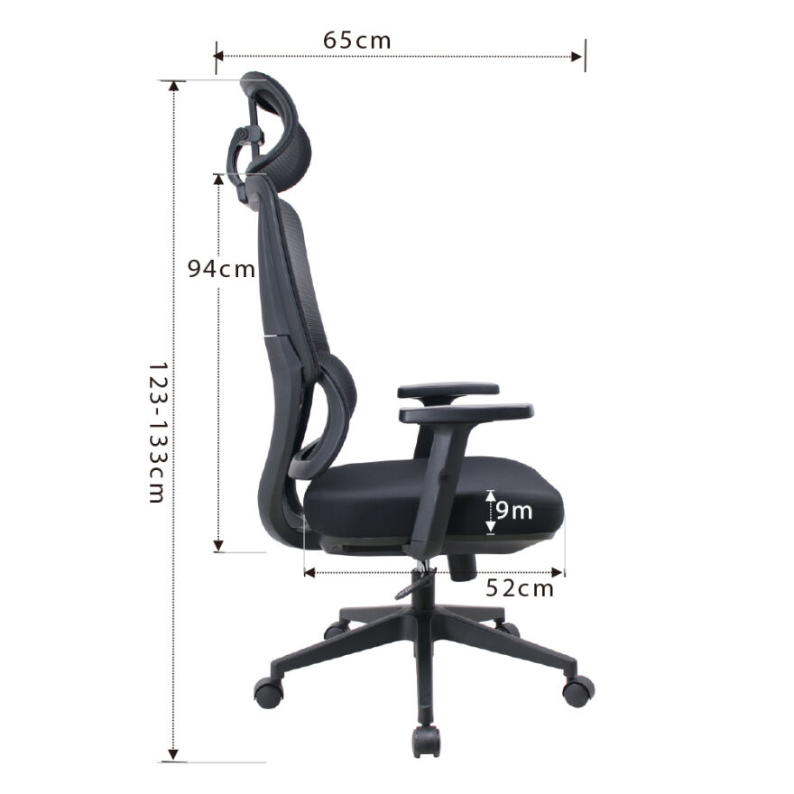 Reflex Full Ergonomic Yönetici ve Çalışma Koltuğu File Kumaş - Siyah 64x123-133x65 cm - 8