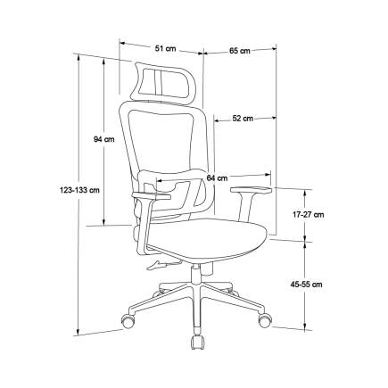 Reflex Full Ergonomic Yönetici ve Çalışma Koltuğu File Kumaş - Siyah 64x123-133x65 cm - 9