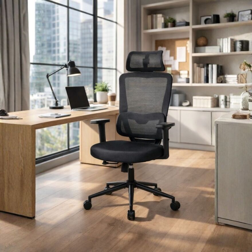 Reflex-S  Full Ergonomic Yönetici ve Çalışma Koltuğu File Kumaş - Siyah 66x124-134x-74 cm - 3