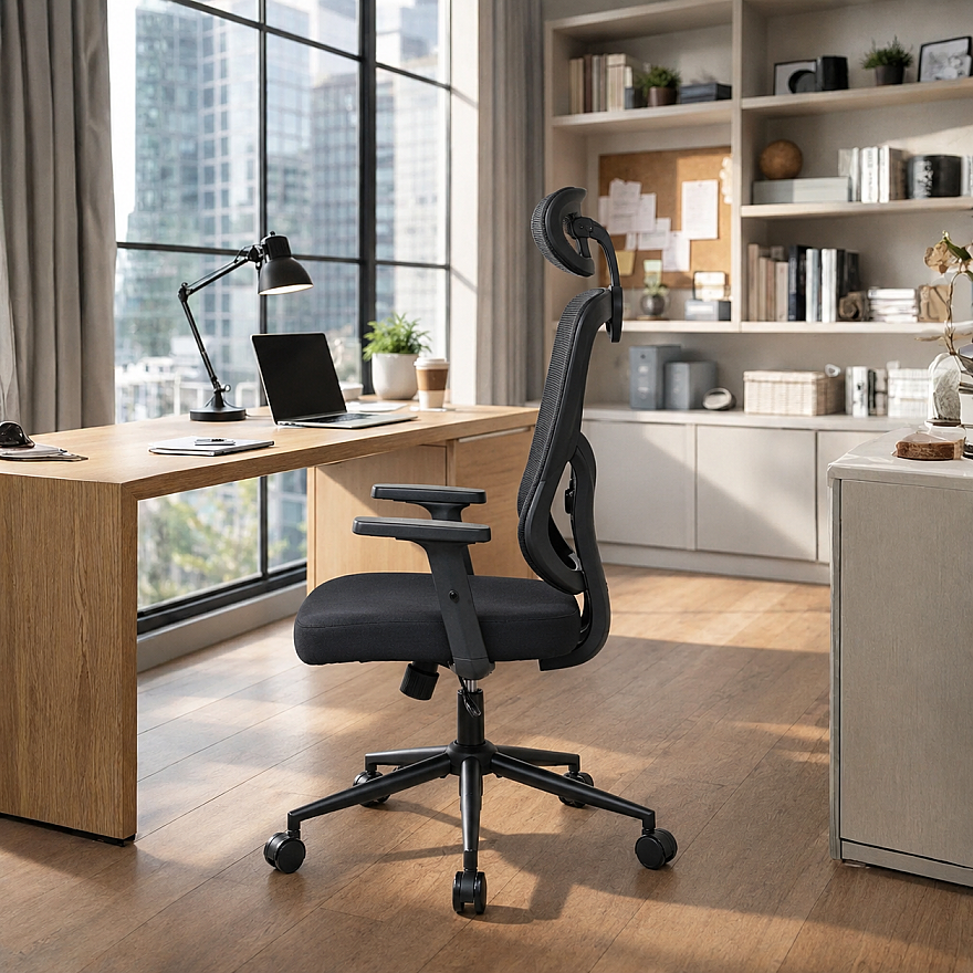 Reflex-S Full Ergonomic Yönetici ve Çalışma Koltuğu File Kumaş - Siyah 66x124-134x-74 cm - 5
