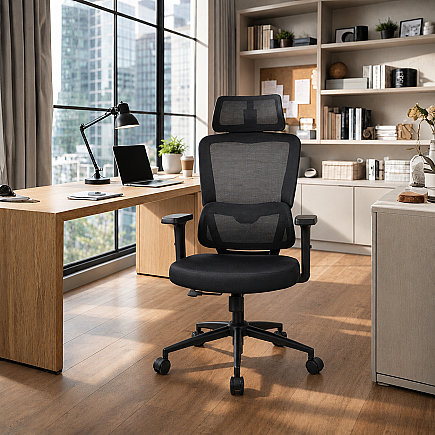 Reflex-S Full Ergonomic Yönetici ve Çalışma Koltuğu File Kumaş - Siyah 66x124-134x-74 cm - 3