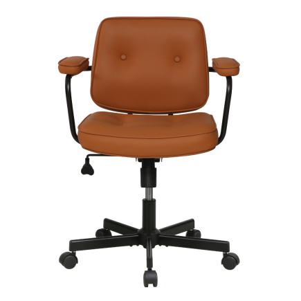 Retro Ofis ve Çalışma Sandalyesi S.Deri - Koyu Hardal 63x58-61x71 cm - 2