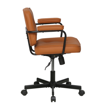 Retro Ofis ve Çalışma Sandalyesi S.Deri - Koyu Hardal 63x58-61x71 cm - 3