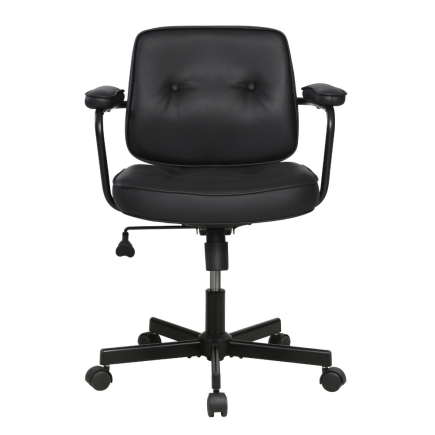 Retro Ofis ve Çalışma Sandalyesi S.Deri - Siyah 63x58-61x71 cm - 2