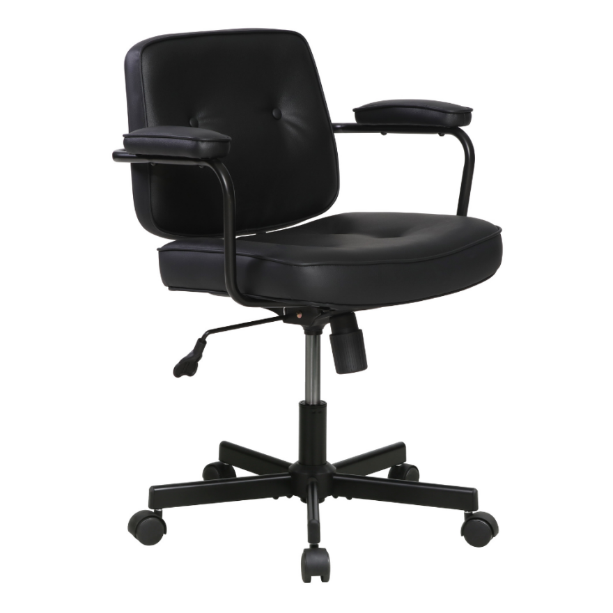 Retro Ofis ve Çalışma Sandalyesi S.Deri - Siyah 63x58-61x71 cm - 1