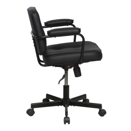 Retro Ofis ve Çalışma Sandalyesi S.Deri - Siyah 63x58-61x71 cm - 5