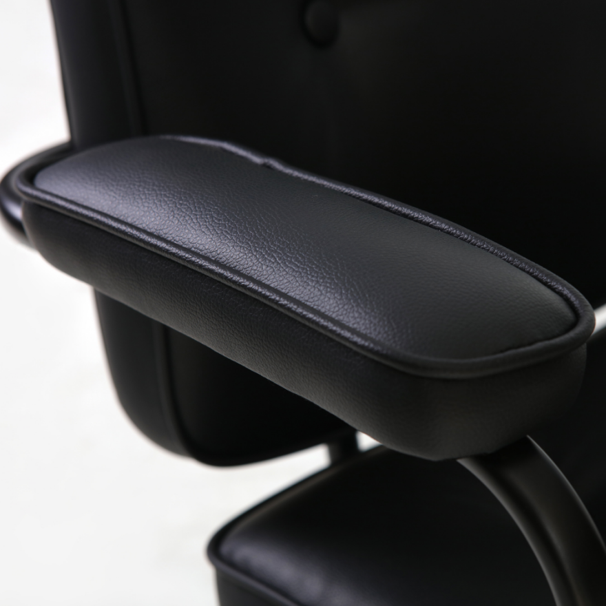 Retro Ofis ve Çalışma Sandalyesi S.Deri - Siyah 63x58-61x71 cm - 6