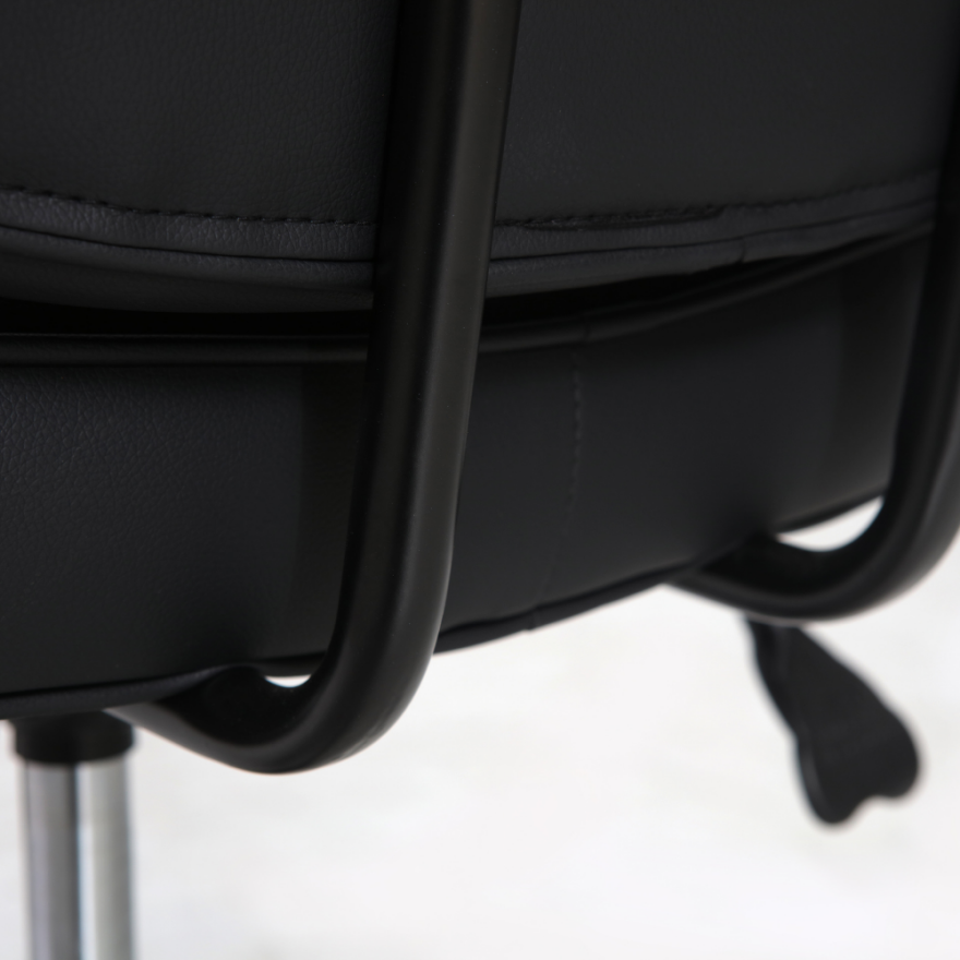 Retro Ofis ve Çalışma Sandalyesi S.Deri - Siyah 63x58-61x71 cm - 7