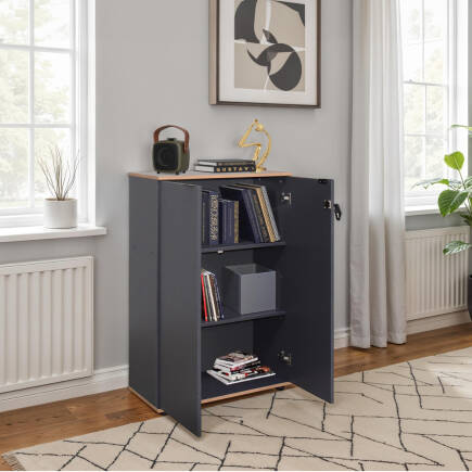 Rio 3 Raflı Kapaklı Kitaplık-Antrasit-Kontra 72x109x34 cm (GxYxD) - 7