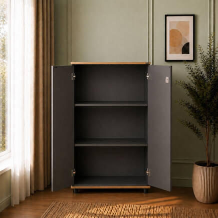Rio 3 Raflı Kapaklı Kitaplık-Antrasit-Kontra 72x109x34 cm (GxYxD) - 5