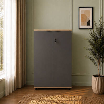 Rio 3 Raflı Kapaklı Kitaplık-Antrasit-Kontra 72x109x34 cm (GxYxD) - 4