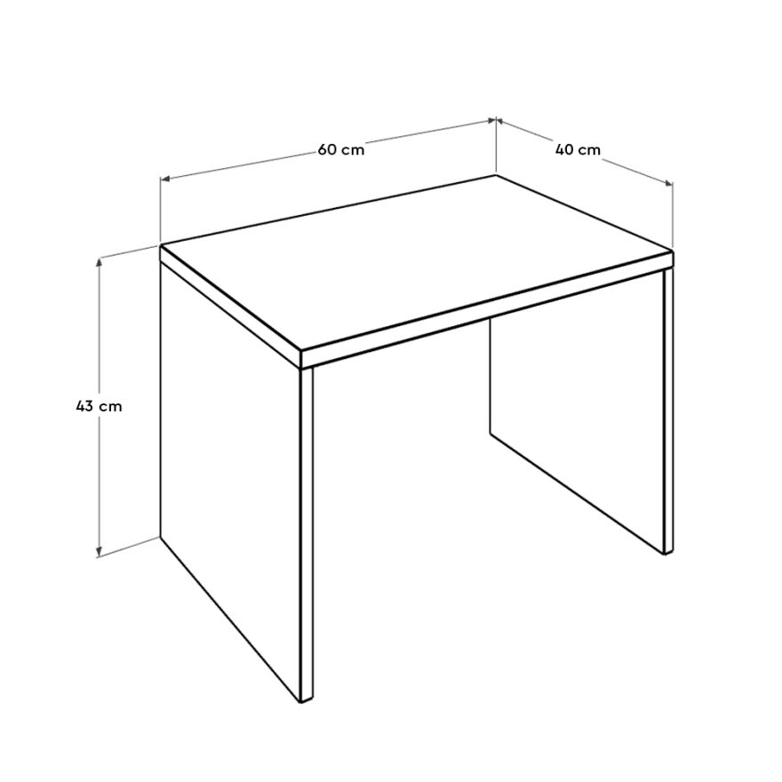 Rio Dikdörtgen Sehpa - Koyu Ceviz (Oslo Ceviz) 60x43x40 cm (GxYxD) - 5