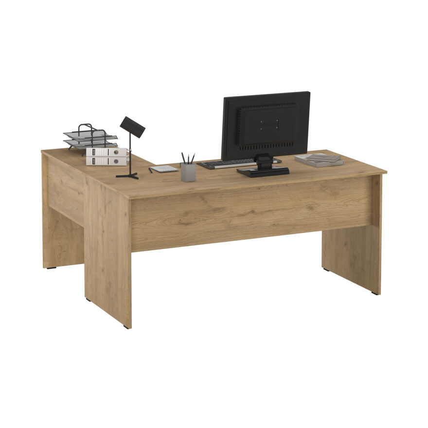 Rio L Ofis Masası - Florida Meşe 160x75x144 cm - 4