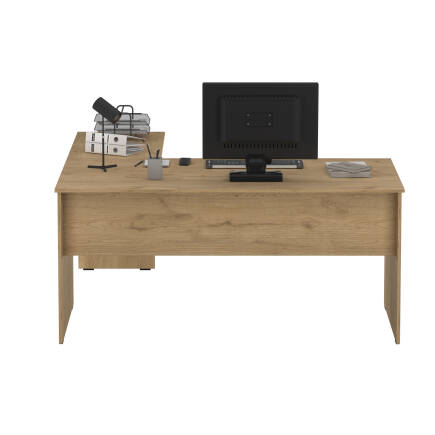 Rio L Ofis Masası - Florida Meşe 160x75x144 cm - 5