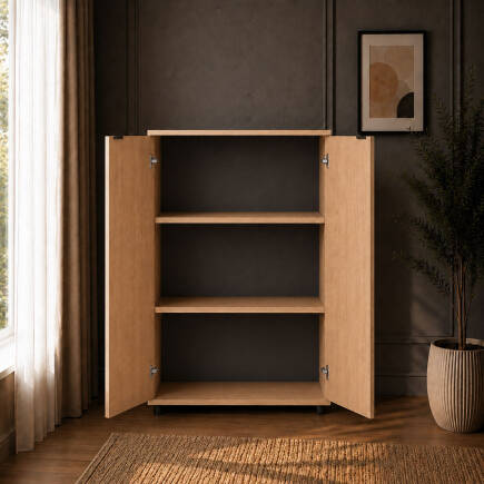 Rio 3 Raflı Kapaklı Kitaplık-Açık Ceviz(Tori) 72x109x34 cm (GxYxD) - 5