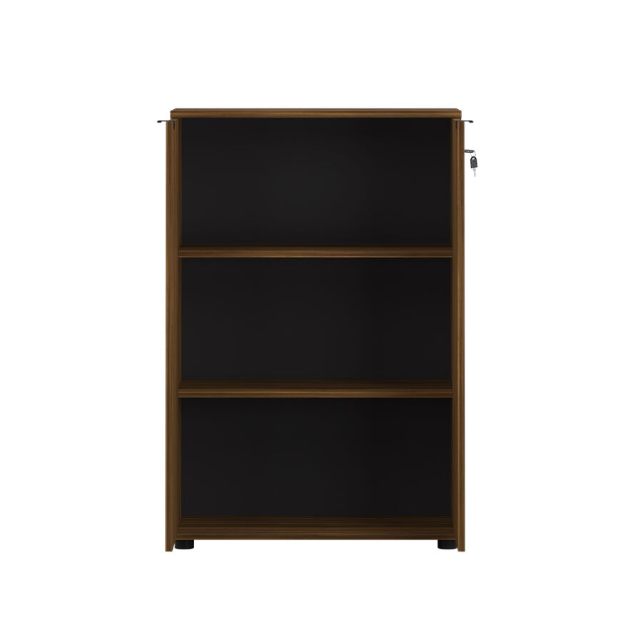 Rio 3 Raflı Kapaklı Kitaplık-Koyu Ceviz(Oslo Ceviz) 72x109x34 cm (GxYxD) - 4