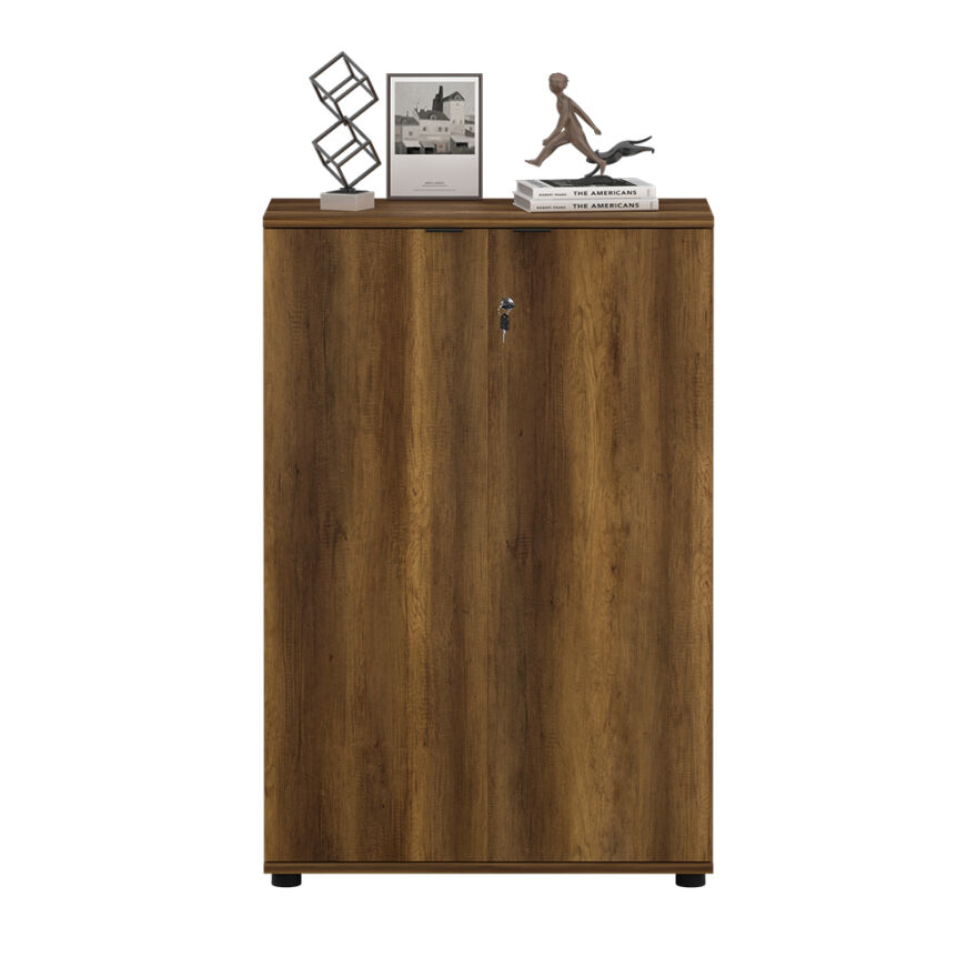 Rio 3 Raflı Kapaklı Kitaplık-Koyu Ceviz(Oslo Ceviz) 72x109x34 cm (GxYxD) - 5