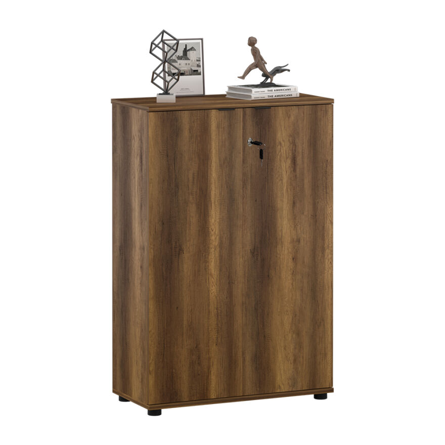 Rio 3 Raflı Kapaklı Kitaplık-Koyu Ceviz(Oslo Ceviz) 72x109x34 cm (GxYxD) - 2