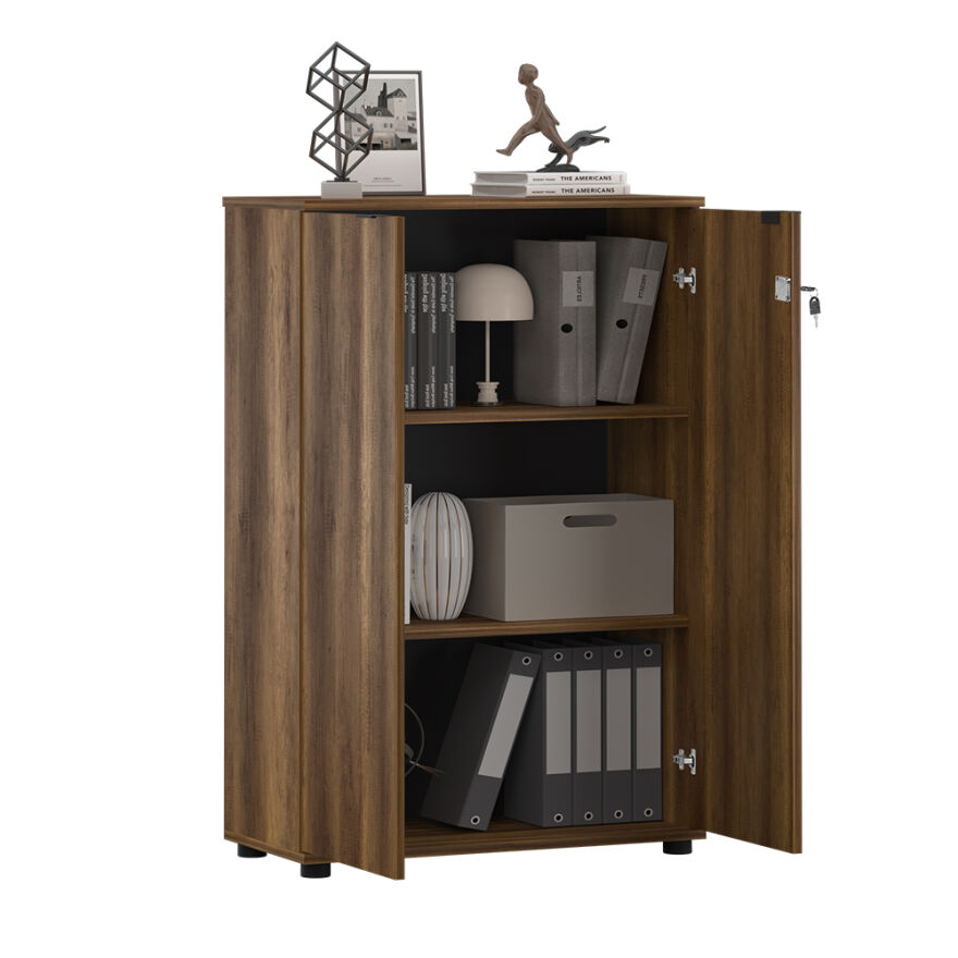 Rio 3 Raflı Kapaklı Kitaplık-Koyu Ceviz(Oslo Ceviz) 72x109x34 cm (GxYxD) - 6