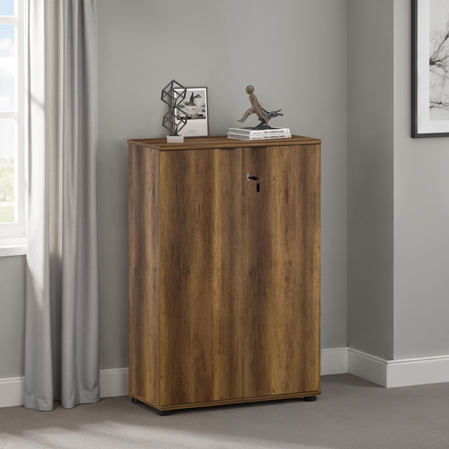 Rio 3 Raflı Kapaklı Kitaplık-Koyu Ceviz(Oslo Ceviz) 72x109x34 cm (GxYxD) - 9