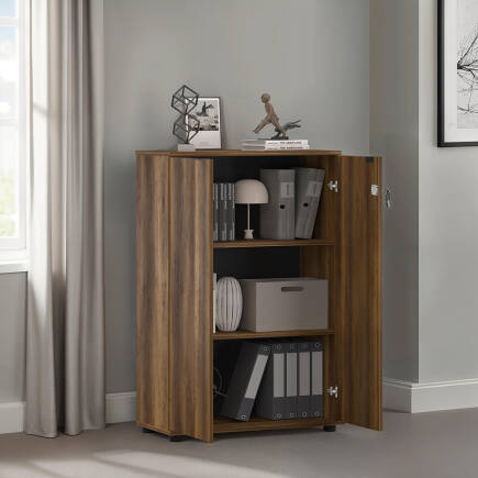 Rio 3 Raflı Kapaklı Kitaplık-Koyu Ceviz(Oslo Ceviz) 72x109x34 cm (GxYxD) - 8