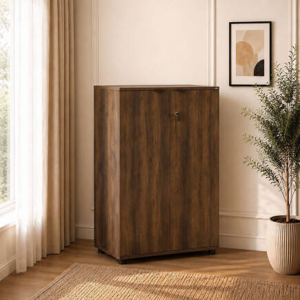 Rio 3 Raflı Kapaklı Kitaplık-Koyu Ceviz(Oslo Ceviz) 72x109x34 cm (GxYxD)