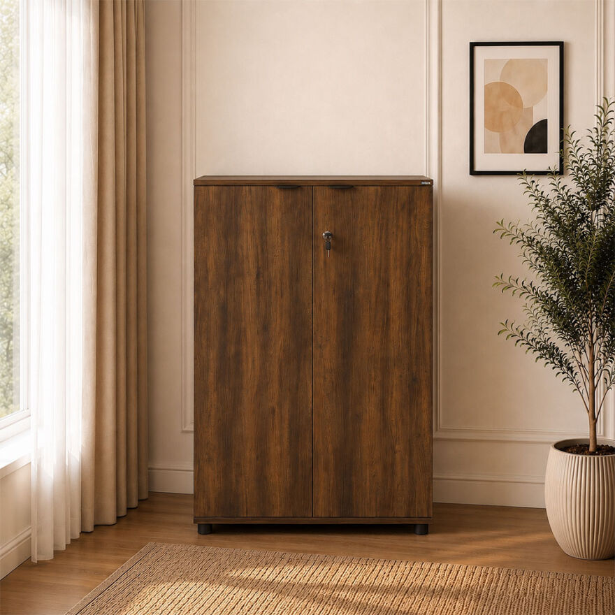 Rio 3 Raflı Kapaklı Kitaplık-Koyu Ceviz(Oslo Ceviz) 72x109x34 cm (GxYxD) - 4
