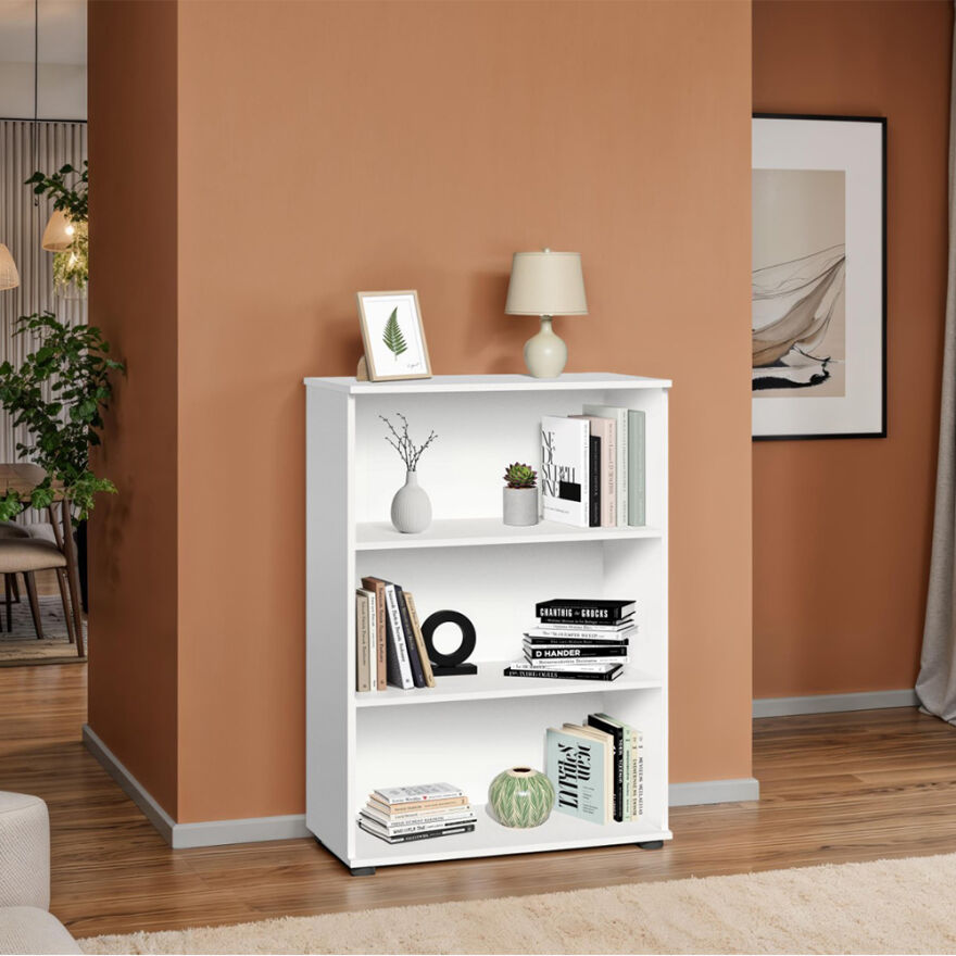 Rio 3 Raflı Kitaplık-Mat Lake Beyaz 72x109x34 cm (GxYxD) - 1