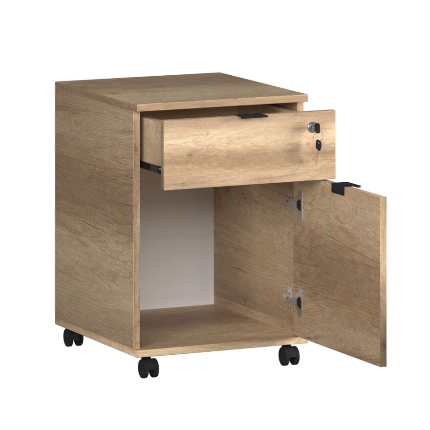 Rio Kilitli Çekmeceli Keson-Açık Ceviz (Tori) 41x61x45 cm (GxYxD) - 2