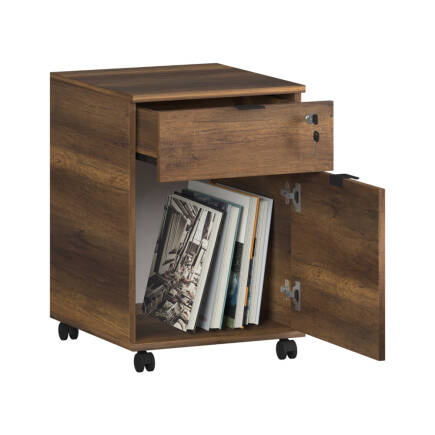 Rio Kilitli Çekmeceli Keson-Koyu Ceviz (Oslo Ceviz) 41x61x45 cm (GxYxD) - Adore Mobilya (1)