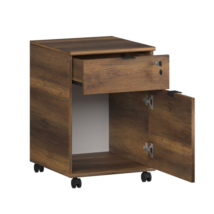 Rio Kilitli Çekmeceli Keson-Koyu Ceviz (Oslo Ceviz) 41x61x45 cm (GxYxD) - 7