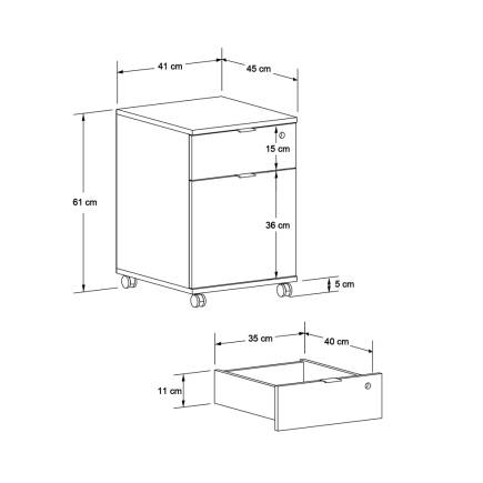 Rio Kilitli Çekmeceli Keson-Koyu Ceviz (Oslo Ceviz) 41x61x45 cm (GxYxD) - 8