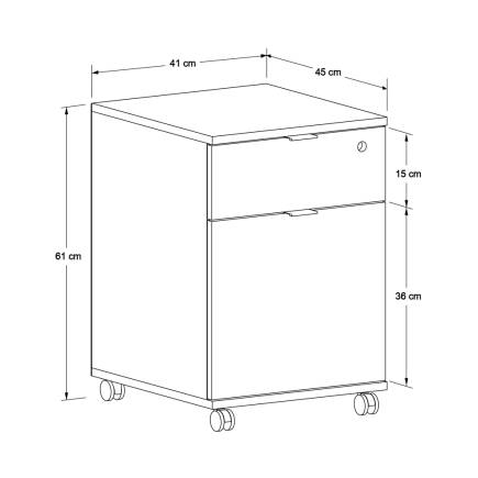 Rio Ofis Kilitli Çekmeceli Keson - Florida Meşe 41x61x45 cm - 6