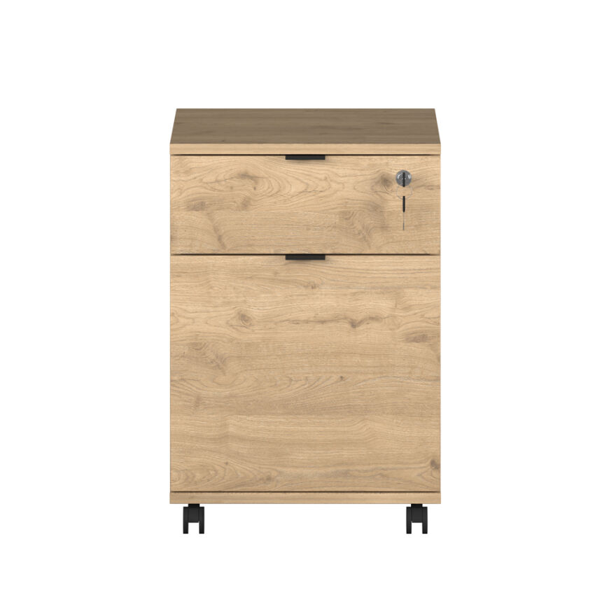 Rio Ofis Kilitli Çekmeceli Keson - Florida Meşe 41x61x45 cm - 4