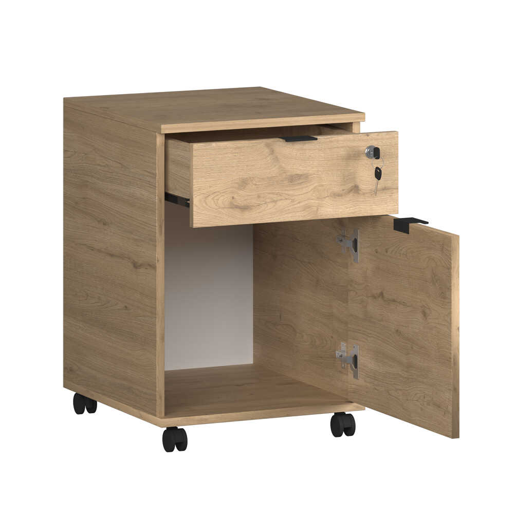 Rio Ofis Kilitli Çekmeceli Keson - Florida Meşe 41x61x45 cm - Adore Mobilya (1)