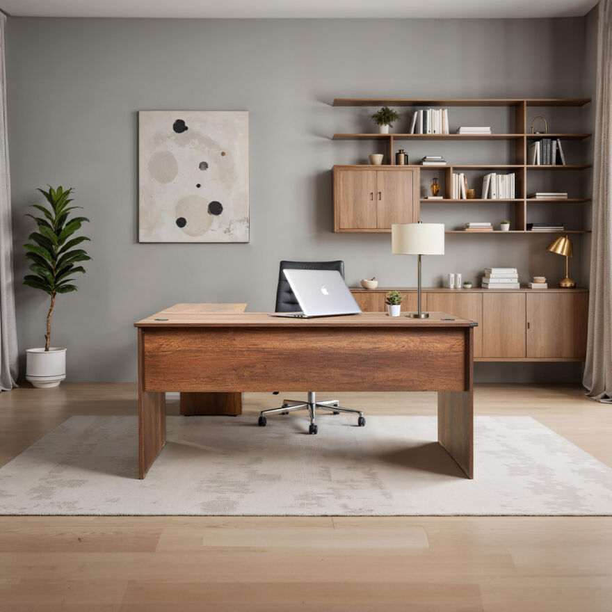Rio L Ofis Masası - Koyu Ceviz (Oslo Ceviz) 160x75x144 cm (GxYxD) - 4