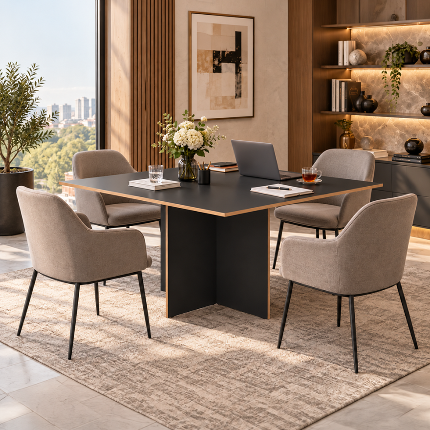 Rio Ofis Toplantı Masası - Antrasit/Kontra 120x75x120 cm - 1