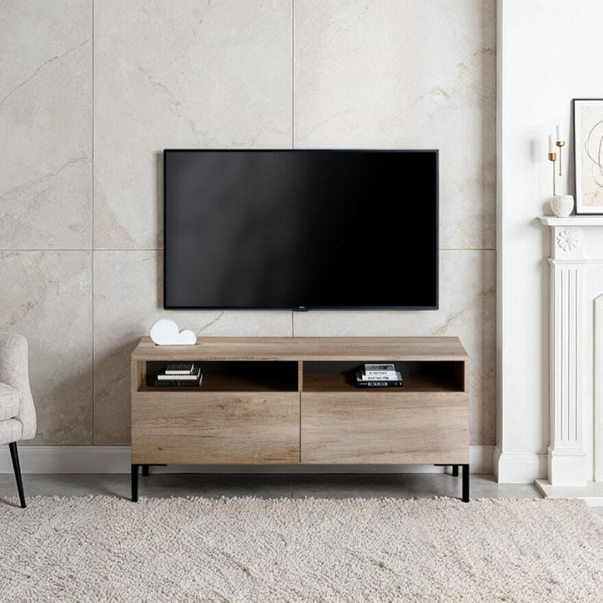 Roma Çekmeceli Tv Ünitesi-Açık Ceviz 120x53x43 cm - 1