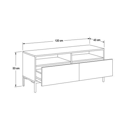 Roma Çekmeceli Tv Ünitesi-Koyu Ceviz 120x53x43 cm - 6