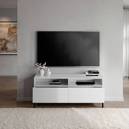Roma Çekmeceli Tv Ünitesi-Mat Lake Beyaz 120x53x43 cm - 1