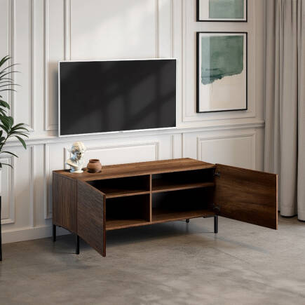 Roma Kapaklı Tv Ünitesi-Koyu Ceviz 120x53x43 cm - 4