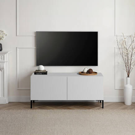 Roma Kapaklı Tv Ünitesi-Mat Lake Beyaz 120x53x43 cm - 1