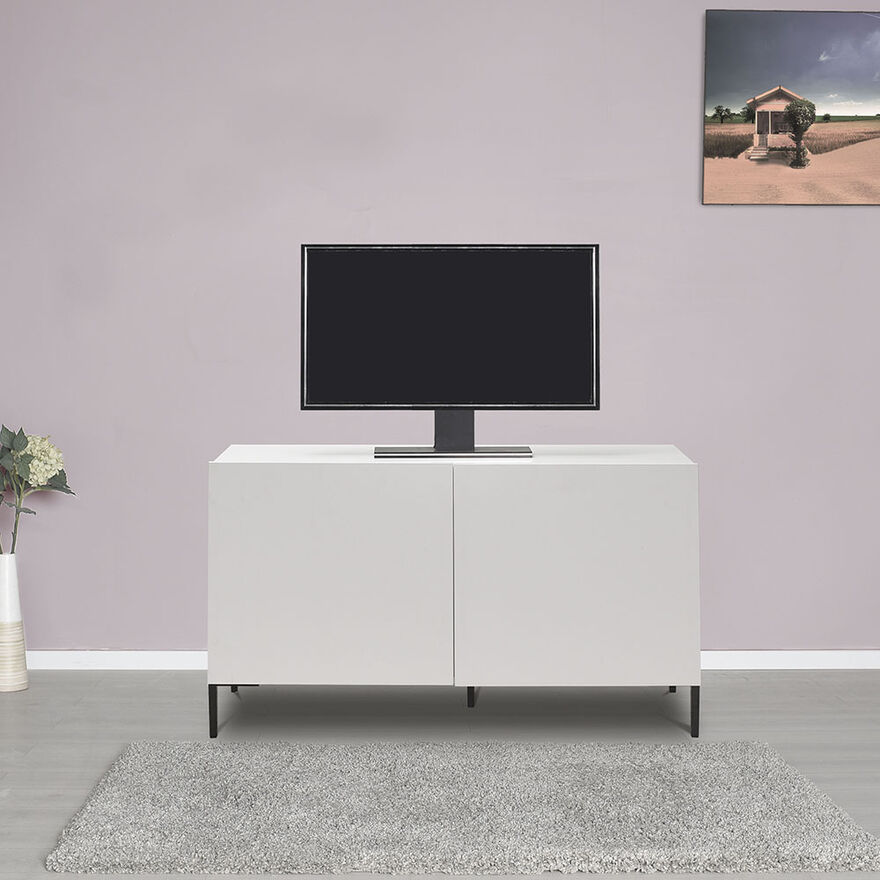 Roma 2 Kapaklı Modüler Tv Ünitesi - Mat Lake Beyaz 120x70x43 cm (GxYxD) - 2
