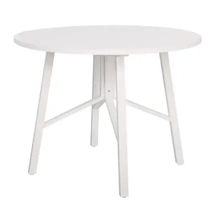 Round Yuvarlak Yemek Masası - Beyaz 110x110x76 cm 