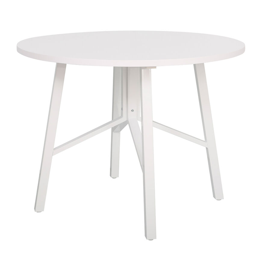 Round Yuvarlak Yemek Masası - Beyaz 110x110x76 cm - 1