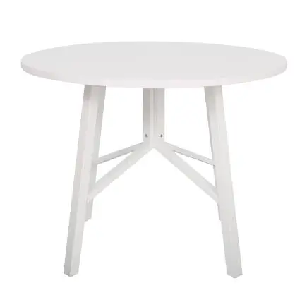 Round Yuvarlak Yemek Masası - Beyaz 110x110x76 cm - 2