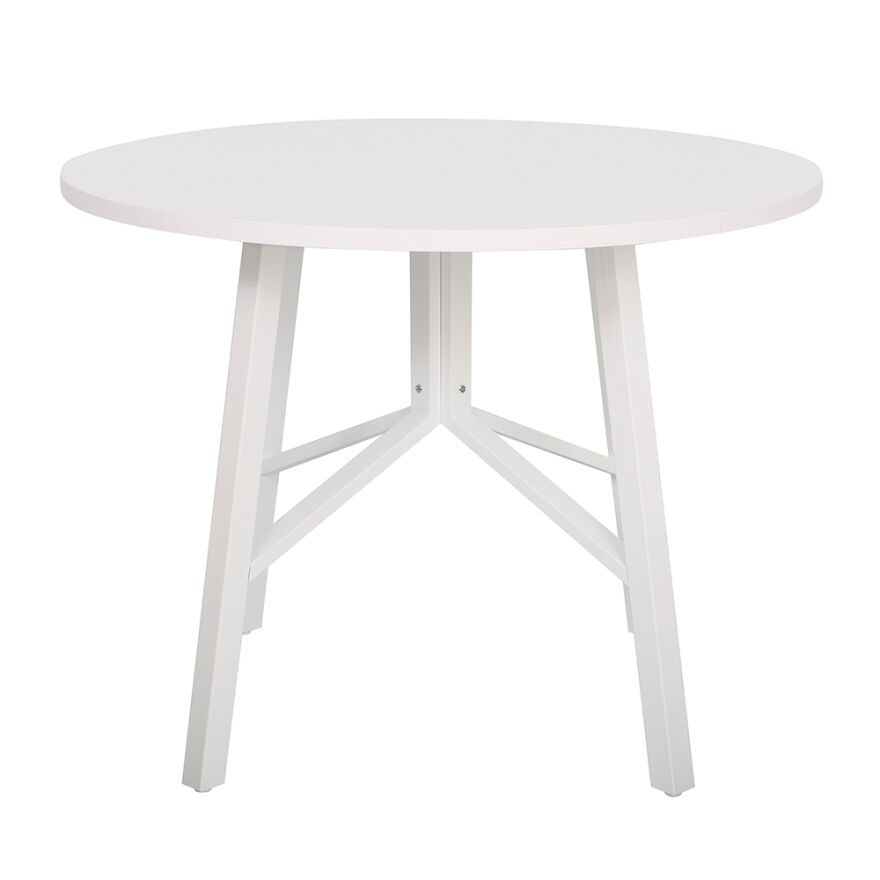 Round Yuvarlak Yemek Masası - Beyaz 110x110x76 cm - 2